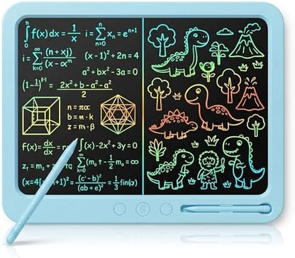 19 Inch LCD Writing Tablet with Split-Screen Partial Erase, Extra Large Drawing Pad with 3 Erase Buttons (Left/Right/Full), Giant Electronic Doodle Board for Kids Adults Home Office (Blue)