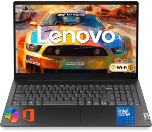 Lenovo 2026 V15 Slim Business Laptop, 15.6" FHD Display, Powerful Intel Quad-Core Processor, 16GB DDR5 RAM, 1TB SSD, Wi-Fi 6, RJ45 Ethernet, HDMI, 8-Hour Battery, Windows 11 Pro, MS 365 for the Web