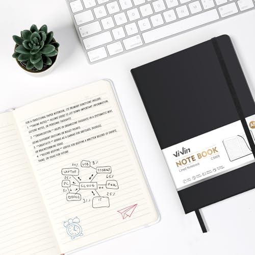 ViVin 3 Pack A5 Hardcover Lined Notebook,192 pg College Ruled 5.5x8.3