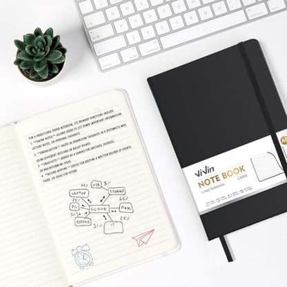 ViVin 3 Pack A5 Hardcover Lined Notebook,192 pg College Ruled 5.5x8.3