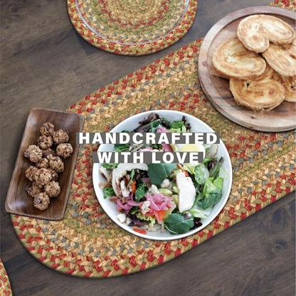 Homespice Azalea Jute Braided Table Runner, Oval 8x28 Set of 2