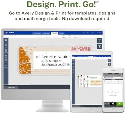 Avery® EcoFriendly Recycled Shipping Labels, 3-1/3" x 4", White, Permanent Label Adhesive, 600 Printable Labels (48464)