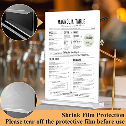 Arrobust 30 Pack Acrylic Sign Holder 8.5 x 11, Clear Display Table Top Signs Stand, Double Sided T Shape Flyer Holder, Plastic Frames Paper Holder for Stores Home Office Store Restaurants Wedding Retail Show Fair