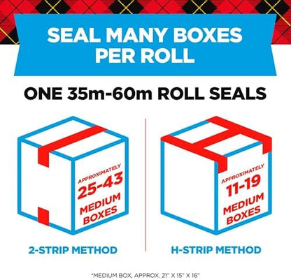 Scotch Heavy Duty Shipping Packing Tape, Clear, Shipping and Packaging Supplies, 1.88 in. x 54.6 yd., 1 Tape Roll, (Pack of 2)