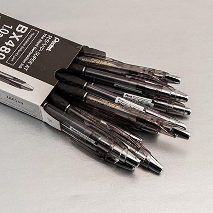 Pentel RSVP Super RT Ballpoint Pen, (1.0mm) Medium Line, Black Ink, Box of 12 (BX480-A)