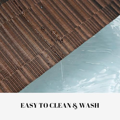 Placemats Set of 8 Vinyl/Plastic Woven Place Mats for Kitchen Table Indoor/Outdoor Washable Placemat Wipeable Dining Table Mats (Ombre Brown Black,8)