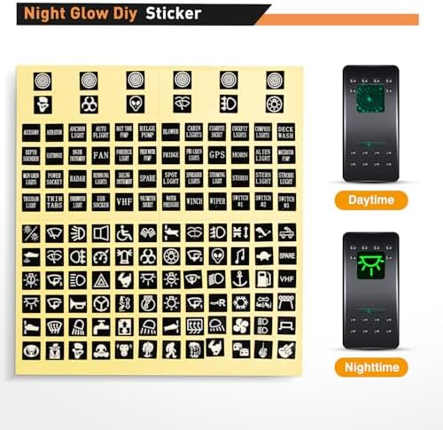 Nilight 5 Gang Rocker Switch Panel SPST On Off 5PIN Electrical Toggle Green