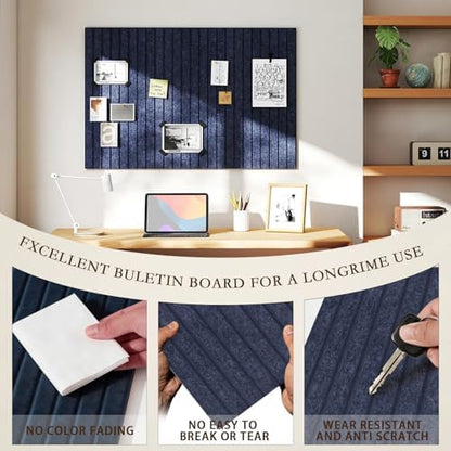 JBER Cork Board Alternative, 6 Pack 36" x 24" Felt Board, Starlight Blue