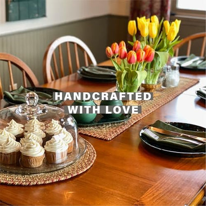 Homespice Harvest Braided Table Runner Ideal as Dining Runner, Oval 11x36