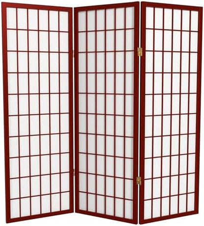 4 ft. Short Window Pane Shoji Screen - Rosewood - 3 Panels