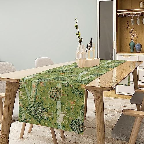 William Morris Original Design Green Table Runner Vintage Floral Table Runner for Dining Table Decor 13 x 70 Inch