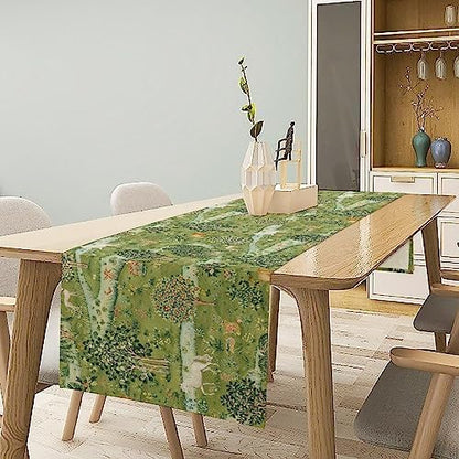 William Morris Original Design Green Table Runner Vintage Floral Table Runner for Dining Table Decor 13 x 70 Inch