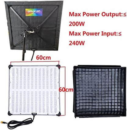 Aputure Amaran F22c 200W RGBWW Flex LED Photo Light with Honeycomb Grid, CCT 2500K to 7500K V Mount RGB Video Light Suooprt DMX Sidus Link App Control 15 Built-in Lighting FX
