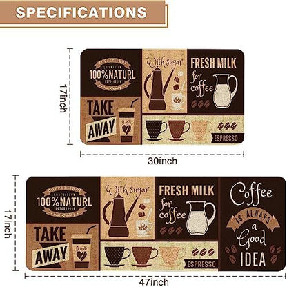 Kitchen Rugs and Mats Set of 2,Floor Mats for Home Kitchen Decor Mat