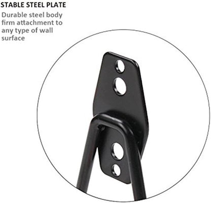 Wall Mount Heavy Duty Double Utility Tools Hooks with Anti-Slip Coating for Garage Storage Organizer Shovels Chair Hose, Pack of 4