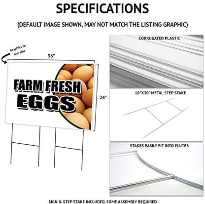 Fruit Cups 2 Pack of 24" x 36" Yard Sign & Stake | Advertise Your Business | Stake Included Image On Front Only | Made in The USA