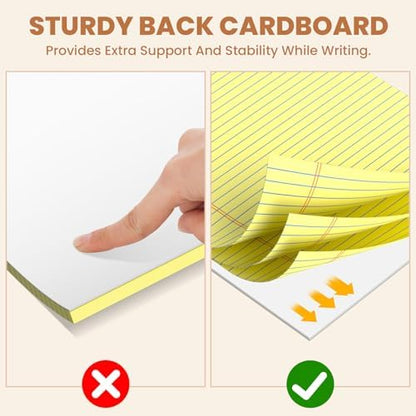 12pcs Legal Pads 8.5 x 11, Perforated Color Notepad 8.5x11, 50Sheets/Pad