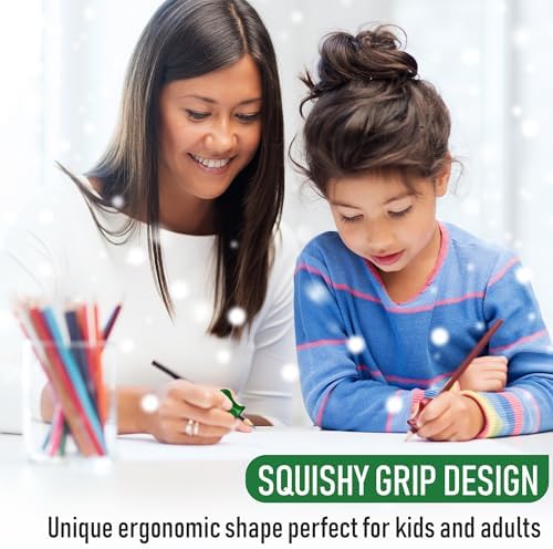 The Pencil Grip Metallic Grippers 6-Pack, Pencil Grips for Kids Handwriting, Ergonomic Pen Holder for Righties & Lefties, Writing Practice for Kids, Toddlers, Adults, Writing Tool with Finger Cushion