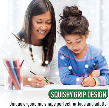 The Pencil Grip Metallic Grippers 6-Pack, Pencil Grips for Kids Handwriting, Ergonomic Pen Holder for Righties & Lefties, Writing Practice for Kids, Toddlers, Adults, Writing Tool with Finger Cushion