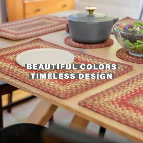 Homespice Cider Barn Jute Braided Placemats, Rect 13x19 Set of 6