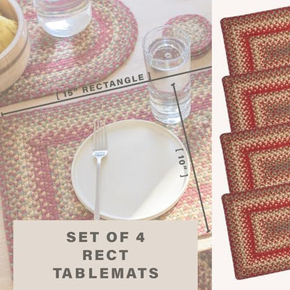 Homespice Cider Barn Jute Braided Table Mats, Rect 10x15 Set of 4