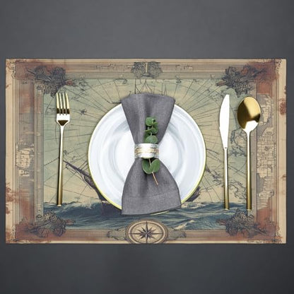 Placemats 12x18 Inch Washable Linen Place Mats Cloth Tables Mats