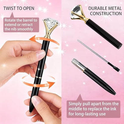 Custom Diamond Pens 20 Packs for Bridal Shower and Bridesmaid Gifts