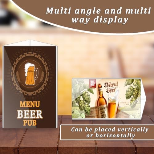 20 Pack 3 Side Table Tent Sign Holder Acrylic, 4 x 6 Inch