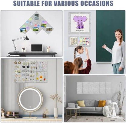 36" x 24" Felt Bulletin Board & Cork Board Alternative, Silver Gray