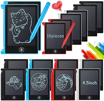 Nezyo 16 Pack 4.5 Inch Mini LCD Writing Tablet for Kids,Mix Colors