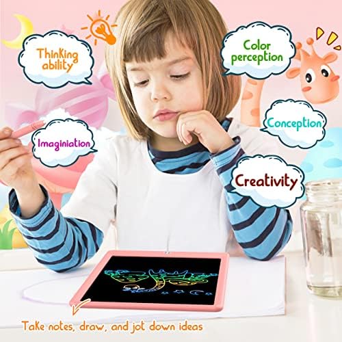 BUKEBU LCD Writing Tablet,12.5 inch Colorful Doodle Board for Kids (Pink)
