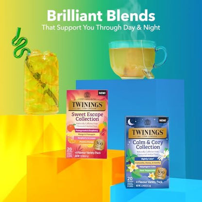Twinings Sweet Escape Fruity Herbal Tea Variety, 20 Count, Pack of 6