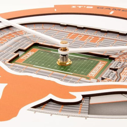 YouTheFan NCAA Texas Longhorns StadiumView 3D Wall Clock