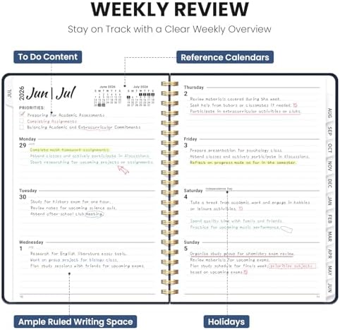 Large Planner 2026-2027, A4 (8.5" x 11") Hardcover Weekly & Monthly Planner July 2026 - June 2027 with Monthly Tabs, Academic Planner for School, Work and Office, Golden Butterfly