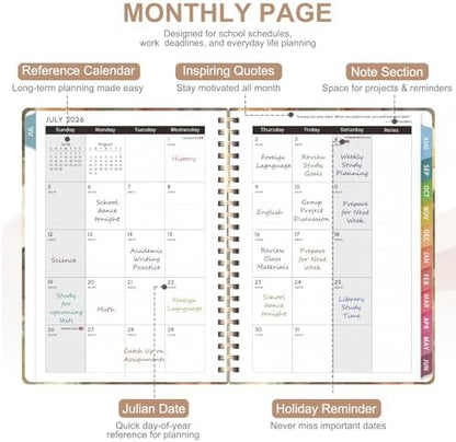 Planner 2026-2027, Weekly and Monthly Academic Planner, July 2026 - June 2027, Hardcover Calendar Agenda Book for School Year Planning, School Supplies for Teacher and Student, Letter Size(8.5'' x 11'')
