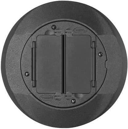 Hubbell Wiring Device-Kellems Box Cover, Floor Box Type, 2 Gang, Aluminum, Flush Cover Type S1CFCBL - 1 Each