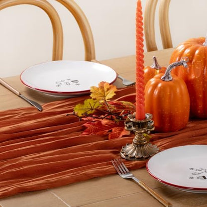 Fall Table Runner Terracotta Cheesecloth Boho Wedding Home Decor