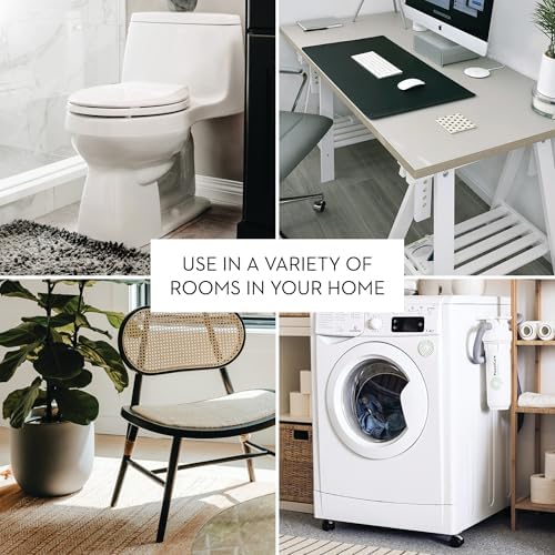 iDesign Small Slim Plastic Bathroom Trash Can, Coconut White