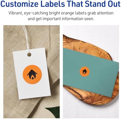 Avery Printable Round Labels, Sure Feed Technology, 1" Diameter, Bright Orange Labels, Print-to-the-Edge, Laser/Inkjet, 480 Total, Great for Price Stickers and Mailing Seals