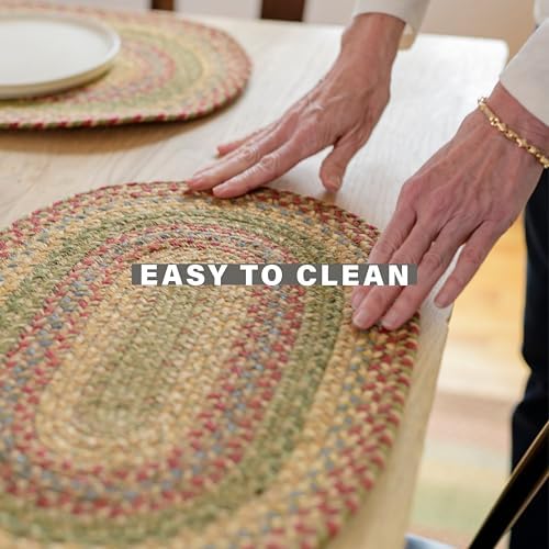 Homespice Azalea Jute Braided Table Runner for Primitive Decor, Oval 11x36