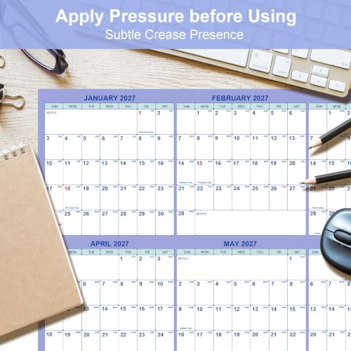 2 PC 24 x 36 2027 Wall Calendar 12 Month, Folded Wet & Dry Erasable Planner