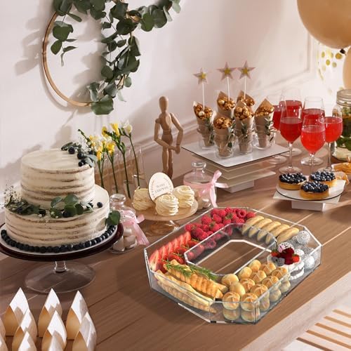 11" Acrylic Letter Charcuterie Tray,Fillable Alphabet & Number Box(Letter O)