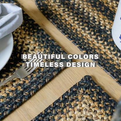 Homespice Kilimanjaro Jute Braided Table Mats, Rect 10x15 Set of 4