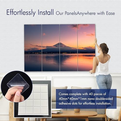 PINWELIFE® Masterpiece Acoustic Art Panels, 8-Pack 12"×16" Sound Absorbing Panels, Decorative Acoustic Wall Art, Noise and Echo Cancelling for Home Studio/Office, Nano Tape Included