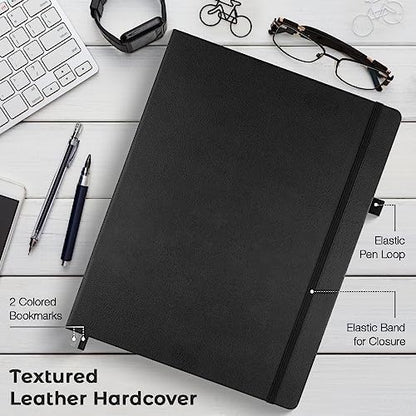 Dotted Journal, 8.5" x 11" Hardcover Leather Notebook, No Bleed Thick Paper