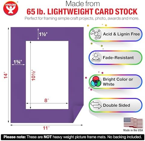 Hygloss 96 Pack Paper Picture Frames, Colorful cardstock Photo Frame 11x14-Inch, Papers Frames to Decorate for Wedding Birthday DIY Classroom Crafts and Decorations