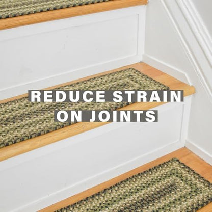 Homespice Pinecone Jute Braided Stair Treads, Oval 8x28 Set of 13