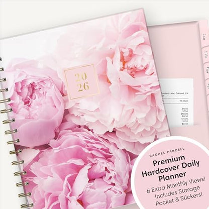 Blue Sky Rachel Parcell 2026 Daily & Monthly Planner Calendar, 5"x8", Peony