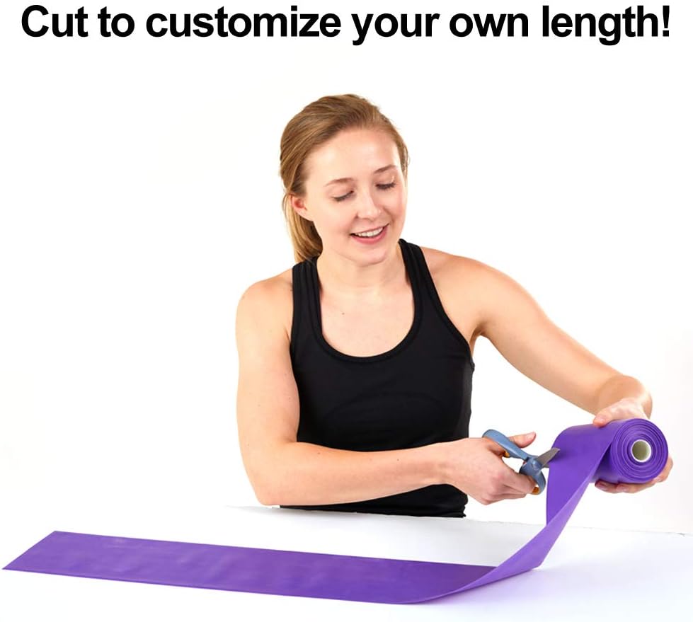 Resistance Band for Working Out - 8,16,24 Yard Resistance Bands Bulk Rolls - 10 Strengths in Light Medium and Heavy Exercise Bands - Latex Free Workout Bands Including iPhone App and e-Book