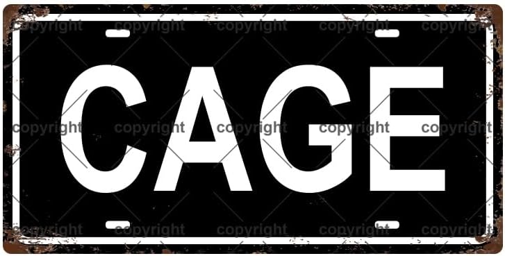 CAGE Space Vintage Metal Tin Sign License Plate Bar Cafe Garage Cave Home Room Wall Bathroom Farmhouse Garden Porch Patio Decor, 12 x 6 Inch